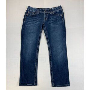 Miss Me Buckle Exclusive Women Size 31 Inseam 26 Straight Embellished Blue Jeans